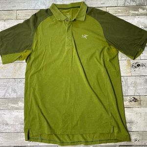 Arcteryx green collared polo shirt